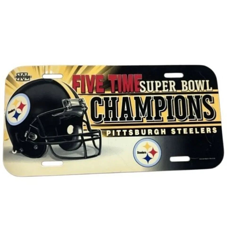 Pittsburgh Steelers Five Time Super Bowl Champions License Plate *Read*